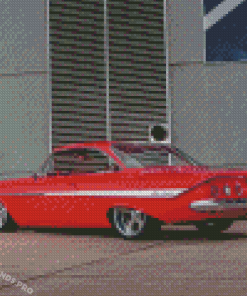 Red 61 Impala Car Diamond Painting