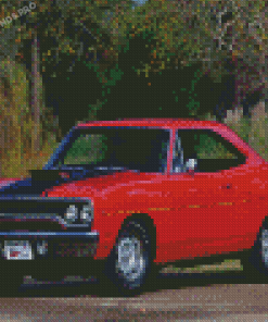 Red Plymouth Road Runner Diamond Painting