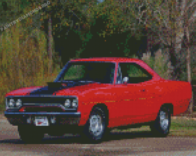 Red Plymouth Road Runner Diamond Painting