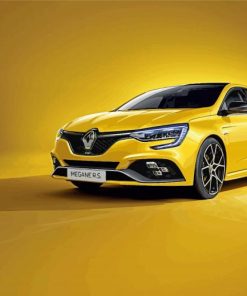 Renault Yellow Megane Luxury Car Diamond Paintings