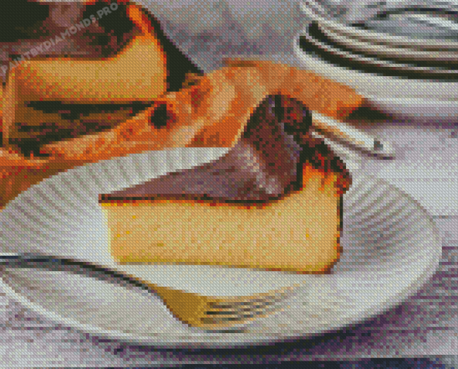 San Sebastian Cheesecake Food Diamond Painting