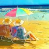 Sisters On Beach Diamond Painting