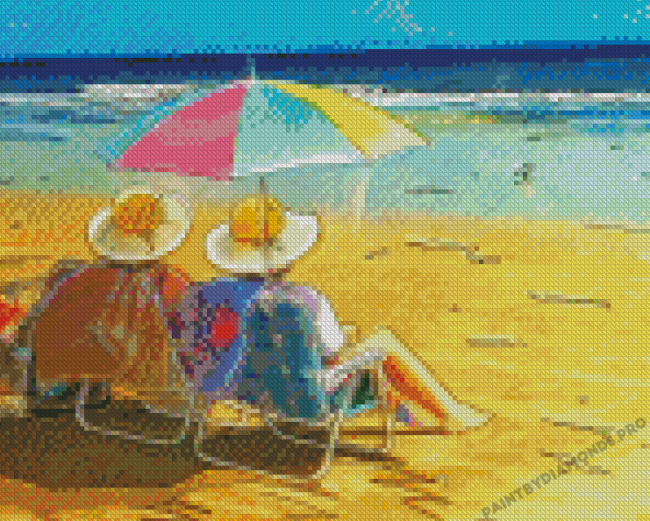 Sisters On Beach Diamond Painting