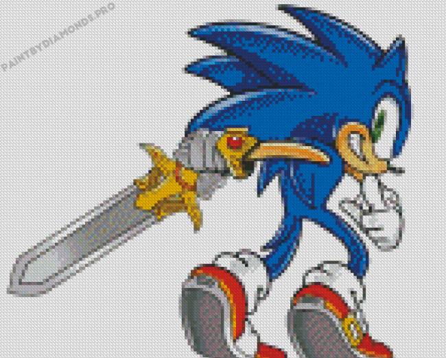 Sonic With Sword Diamond Paintings