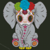 Sugar Skull Baby Elephant Animal Diamond Painting