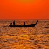 Sunset And Fisherman In Boat Diamond Painting