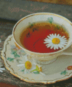 Tea And Flowers Diamond Painting