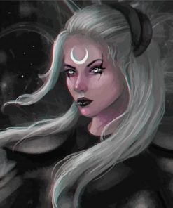 White Hair Woman Diamond Paintings