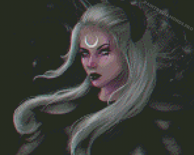 White Hair Woman Diamond Paintings