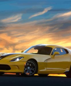 Yellow Dodge Viper Diamond Painting