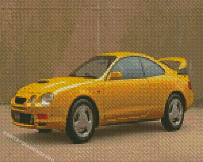 Yellow Celica Car Diamond Paintings