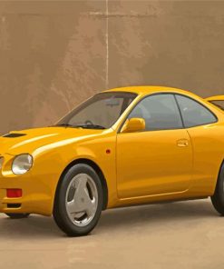 Yellow Celica Car Diamond Paintings