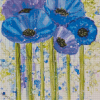 Abstract Blue Poppies Art Diamond Painting