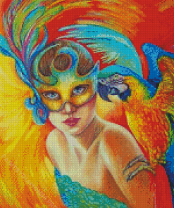 Abstract Parrot Woman Diamond Painting