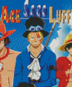 Ace Luffy Sabo One Piece Anime Diamond Painting