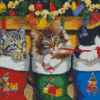 Adorable Cats In Stockings Diamond Painting