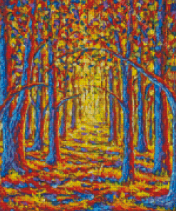 Allley Trees In Autumn Diamond Painting