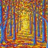 Allley Trees In Autumn Diamond Painting