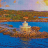 Argostoli Greece Lighthouse View Diamond Painting