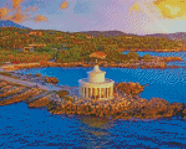 Argostoli Greece Lighthouse View Diamond Painting