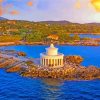 Argostoli Greece Lighthouse View Diamond Painting