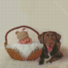 Baby And Labrador Retriever Diamond Painting