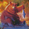 Bear Fishing Art Diamond Painting