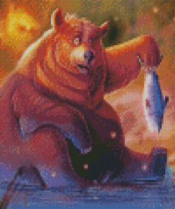 Bear Fishing Art Diamond Painting