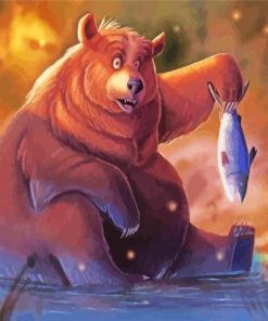 Bear Fishing Art Diamond Painting