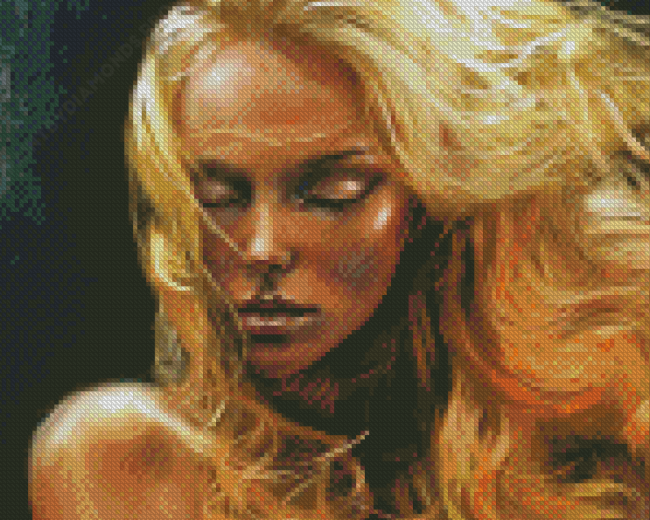 Beautiful Girl With Golden Hair Art Diamond Painting