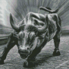 Black And White Bull Statue Diamond Painting