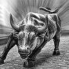 Black And White Bull Statue Diamond Painting