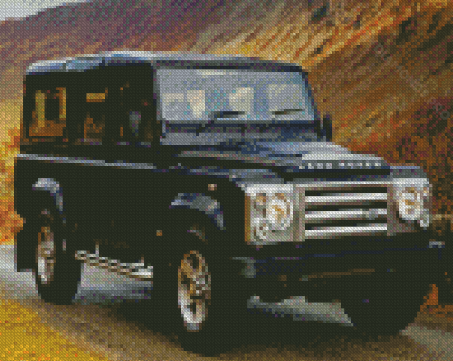 Black Land Rover Defender Car Diamond Painting