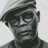 Black And White American Samuel L Jackson Diamond Painting