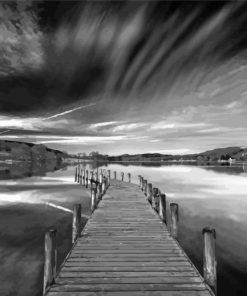 Black And White Coniston Water England Diamond Painting