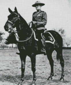 Black White Royal Canadian Mounted Police Diamond Painting