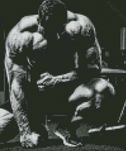 Black And White Strong Muscle Man Diamond Painting