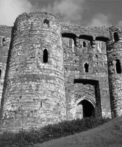 Black And White Kidwelly Castle Diamond Painting