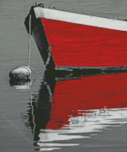 Black And White Red Boat Diamond Painting