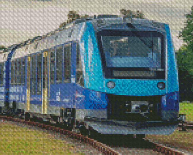 Blue Train In Germany Diamond Painting