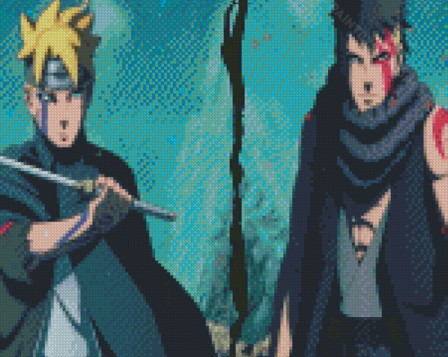 Boruto And Kawaki Naruto Anime Characters Diamond Painting