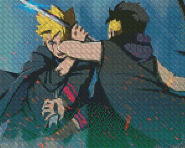 Boruto And Kawaki Naruto Characters Diamond Painting