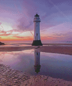 Brighton Sunset At Perch Rock Lighthouse Diamond Painting