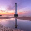 Brighton Sunset At Perch Rock Lighthouse Diamond Painting