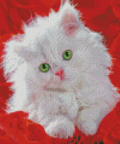 Cat And Red Roses Diamond Painting