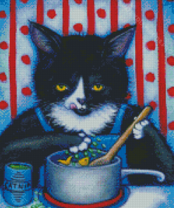 Cat Cooking Diamond Painting