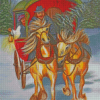 Christmas Gypsy Horse Wagon Diamond Painting