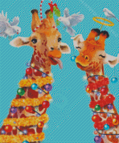 Christmas Giraffe Diamond Painting