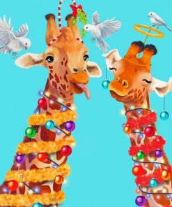 Christmas Giraffe Diamond Painting