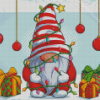 Christmas Gnome With Tree Diamond Painting